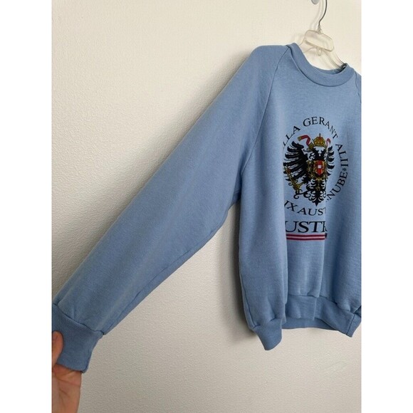 Bella Gerant Alii Vintage 80s 90s Crewneck Light Blue Size M Sport Hinther - Picture 3 of 9